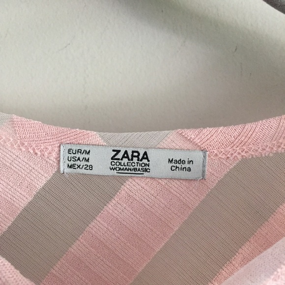 SOLD! ➳ Zara Sheer Striped Long Sleeve Blouse - Picture 4 of 8